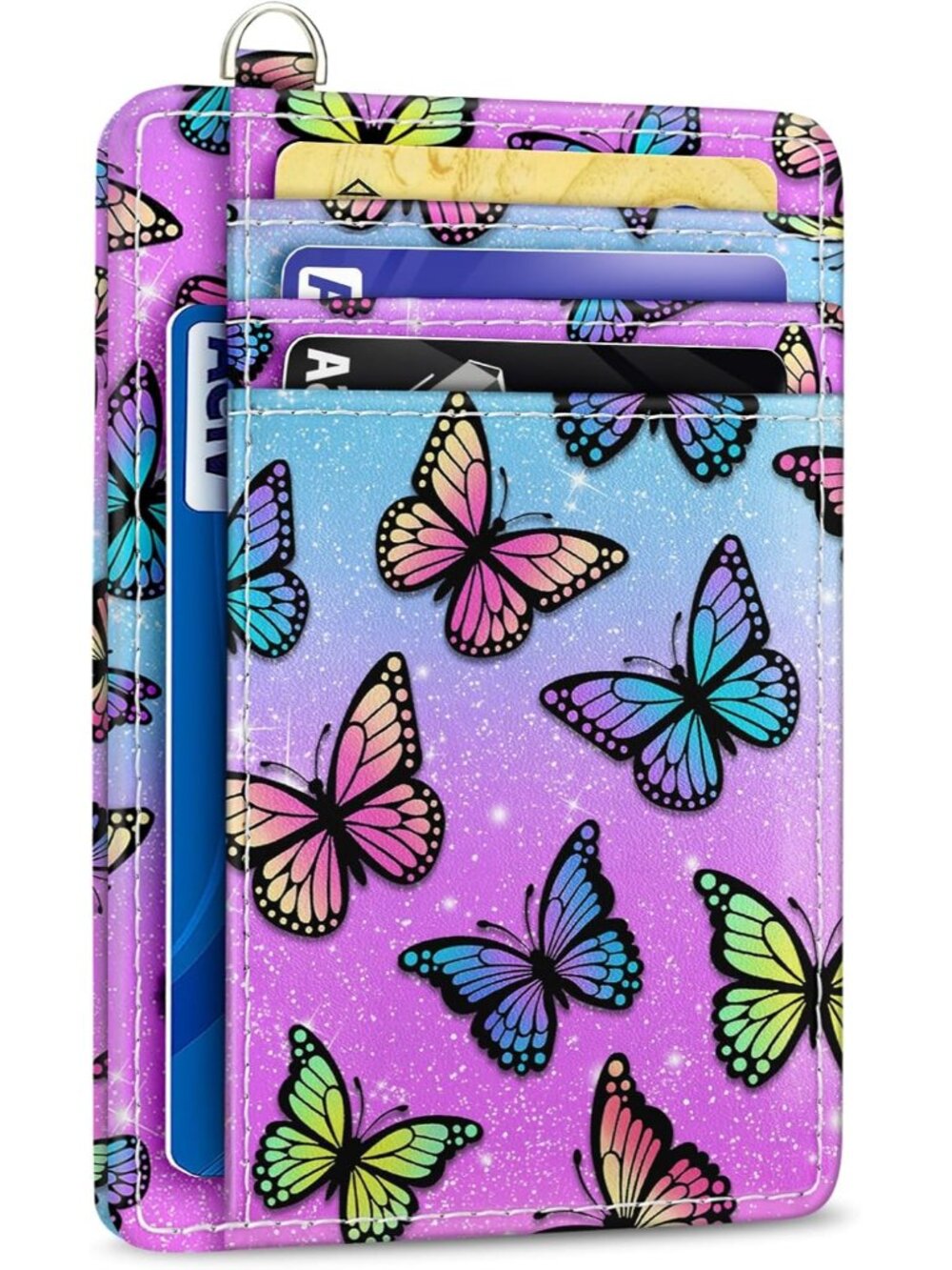 Butterfly Credit Card Holder Slim RFID Wallet Women Small Travel